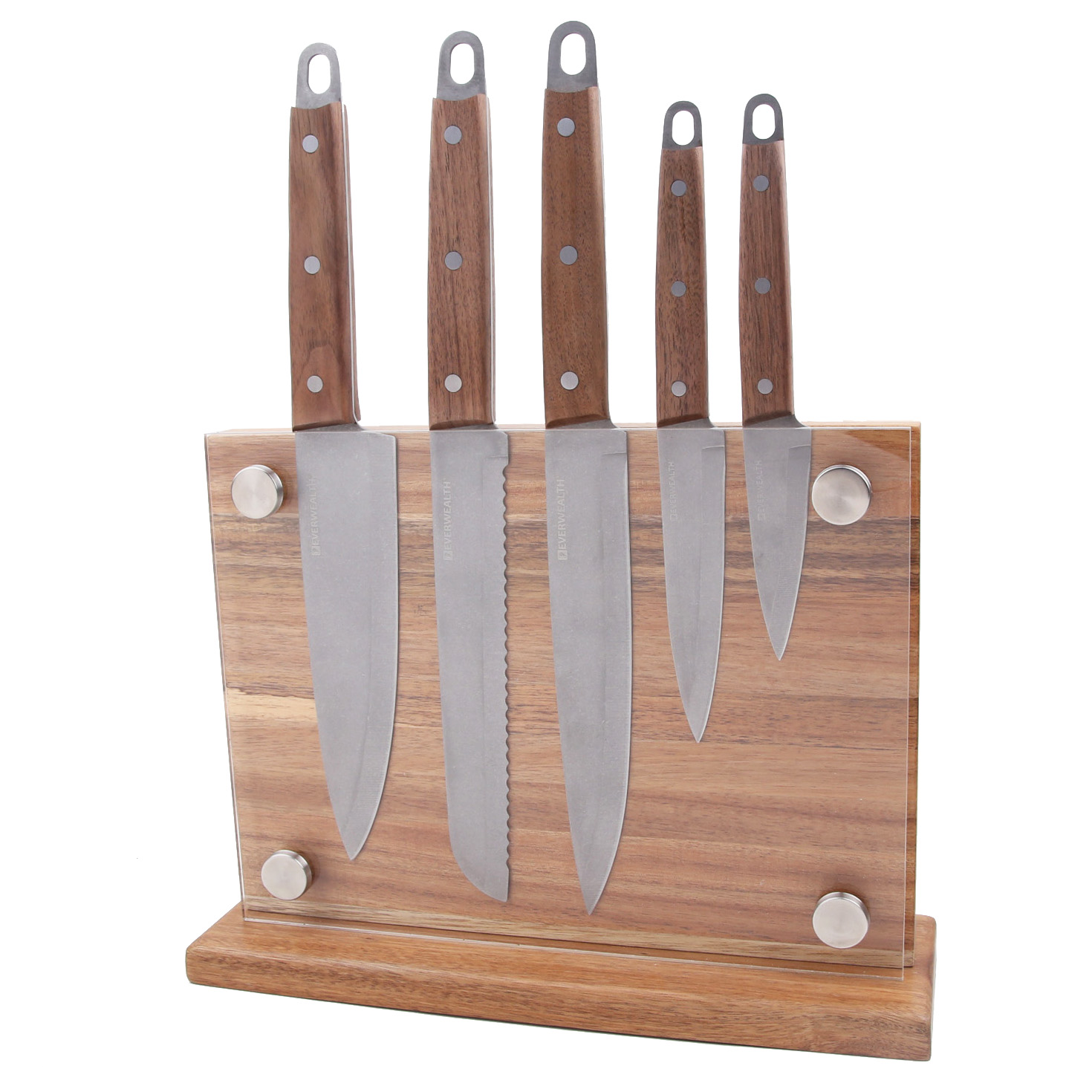 8 Inch Wood Handle Stainless Steel Kitchen Knife Cutlery Set - M013