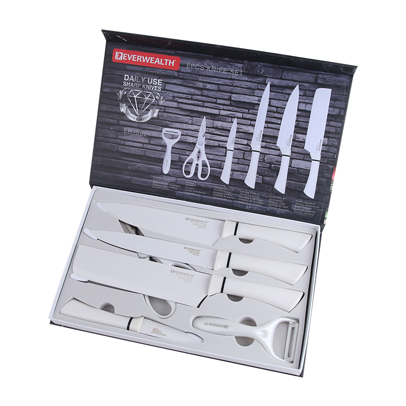 6 Pcs Non-Stick Coating Stainless Steel Kitchen Knife Set - ER-0621