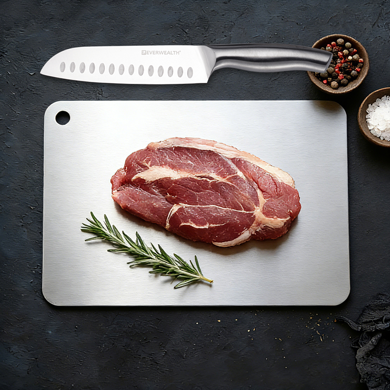 2 Pcs Hollow Handle Stainless Steel Knife Set with cutting board- S022A