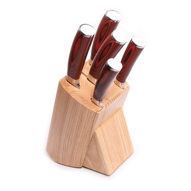 6 Pcs Kitchen Forged Block Knife Set With Wood Handle - F026-01-01