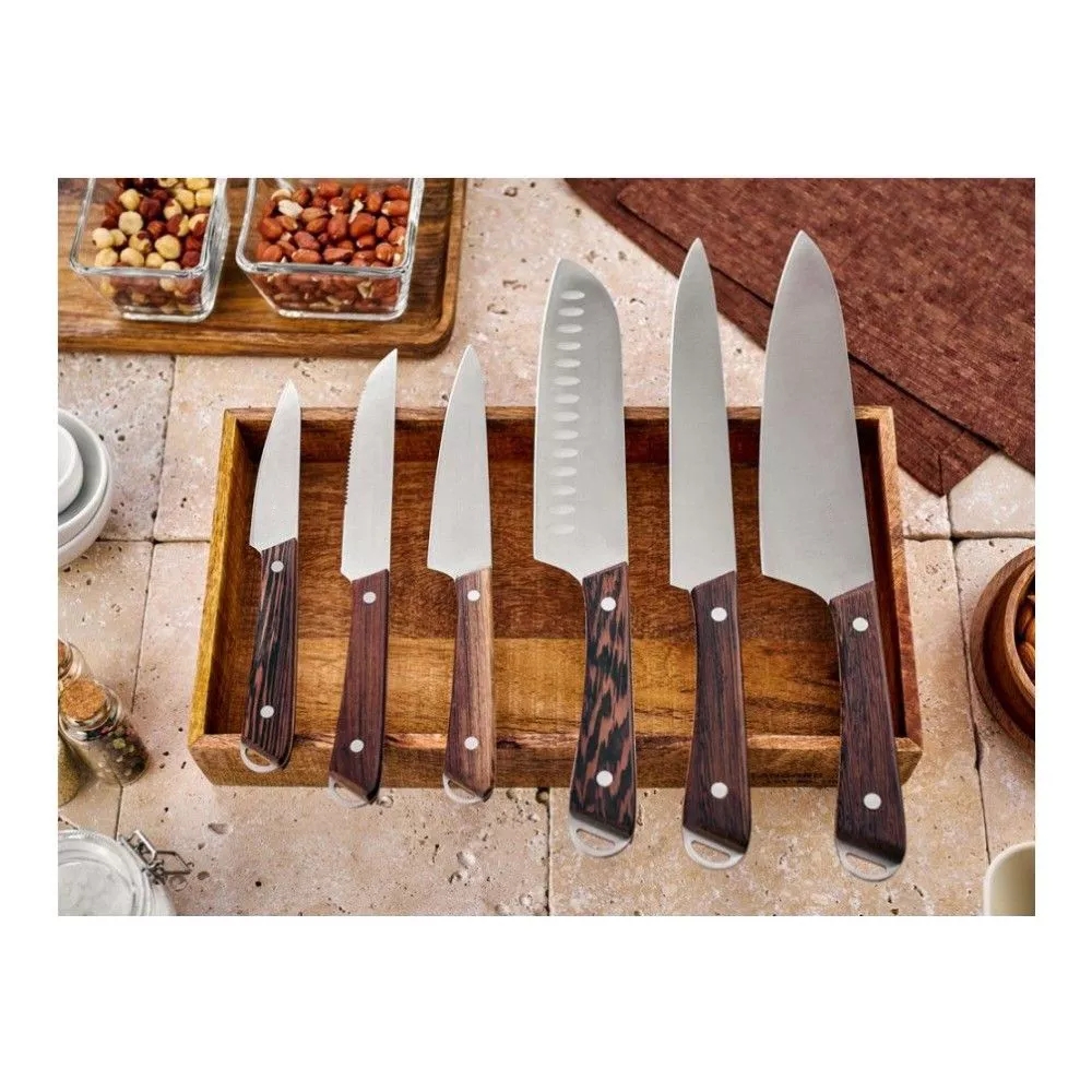 7 Pcs Kitchen Knife Set With Wooden Block - M019