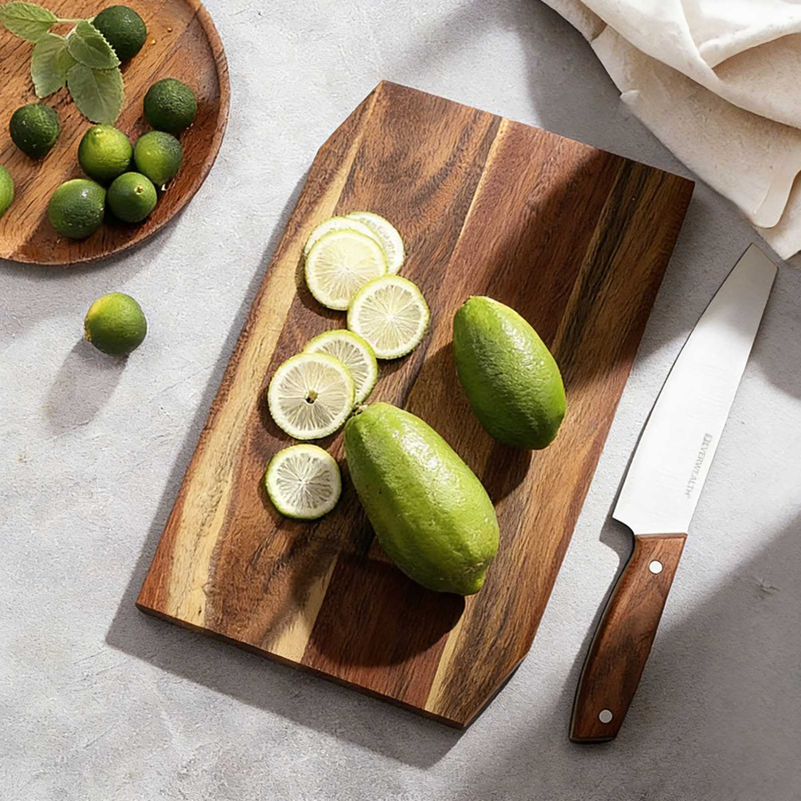 2pcs Knife Set with acacia cutting board&Black Oxford tote bag-M031 