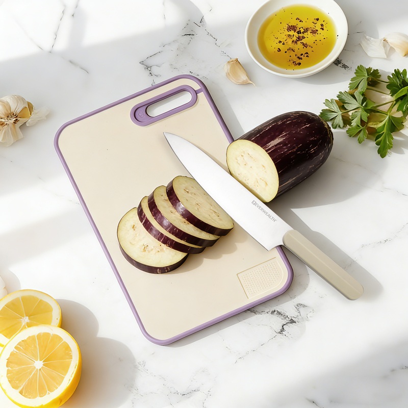 2Pcs Knife Set High Quality Stainless steel Blade With Cutting board - P069