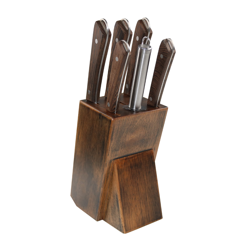 7 Pcs Kitchen Knife Set With Wooden Block - M019