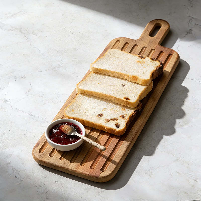 2 Pcs Hollow Handle non stick coating bread Knife Set with acacia cutting board