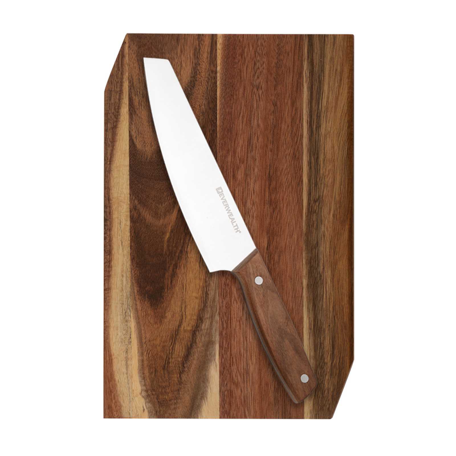 2pcs Knife Set with acacia cutting board&Black Oxford tote bag-M031 