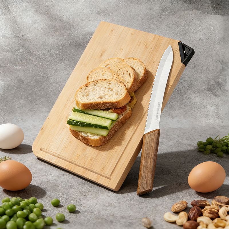 3pcs kitchen Knife Set with bamboo cutting board