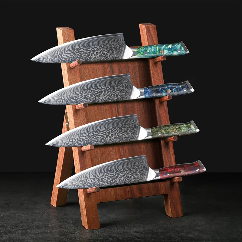 67-layer Damascus Steel Chef Knife with Resin Handle