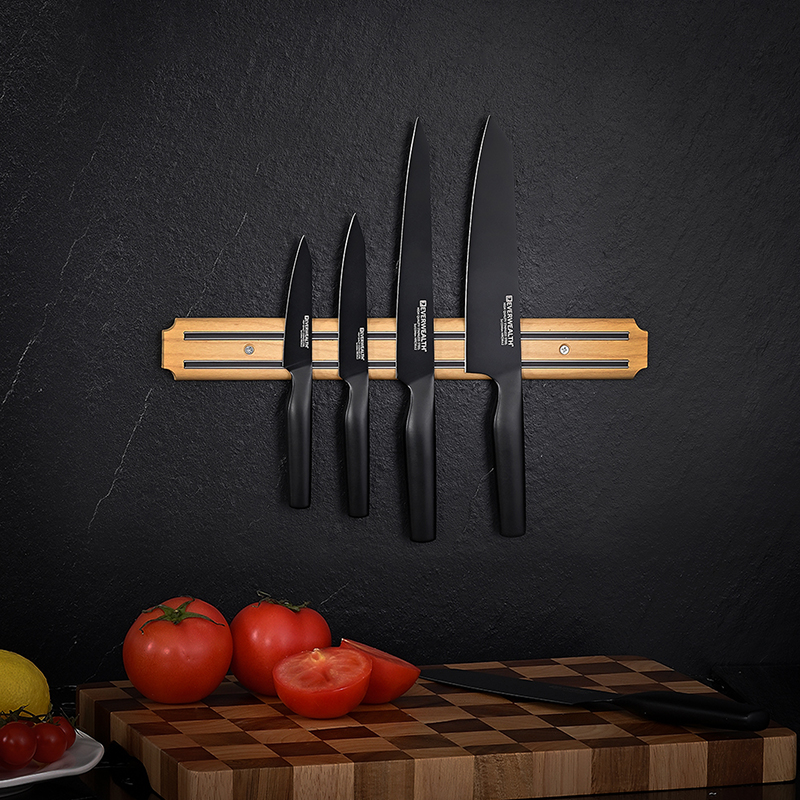 20cm, 33cm, 38.5cm and 55.5cm Plastic Magnetic Knife Holder with Wooden Pattern Coating- 401005